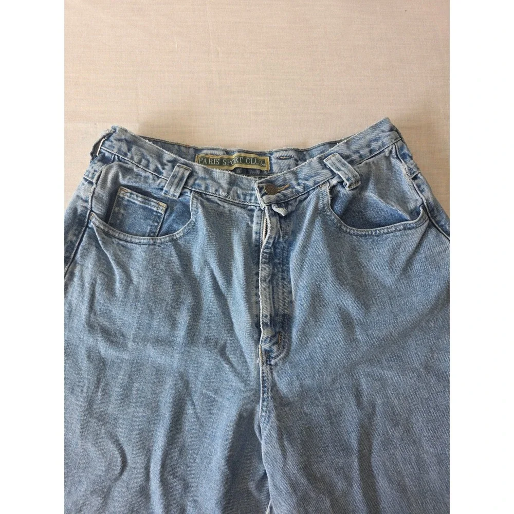 Vintage‎ Mom Jeans High Rise Tapered 100% Cotton 14 Light Wash Distressed 90s